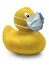 Yellow duck protects Royalty Free Stock Photo