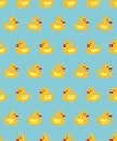 Yellow duck seamless vector pattern