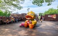 The yellow duck statue at N-Seoul Tower, surrounded by numerous love locks, is a highlight at this well-known tourist attraction