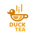 Yellow Duck Tea coffee drink mug cup logo concept design