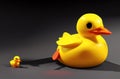 Yellow duck toy. Cute bright waterfowl. Generative AI.