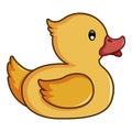 Yellow duck toy icon, cartoon style Royalty Free Stock Photo
