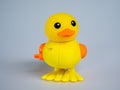 Yellow duck toy isolate white background