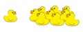 Yellow duck toy on white background. Business coach or speaker, Leadership, Teamwork or Friendship Concept. Vector