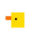 Yellow duck with white background head pixel Minecraft cube shape