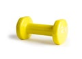 Yellow  dumbbells isolated on white background with clipping path Royalty Free Stock Photo