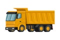 Yellow dump truck 3d heavy machinery on white background Royalty Free Stock Photo