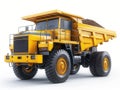 Yellow dumper industrial truck isolated on the white background Royalty Free Stock Photo