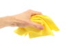 Yellow duster in the hand