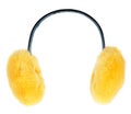 Yellow ear-flaps on a white background Royalty Free Stock Photo