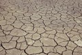 Yellow earth with cracks, soil drought due to global warming