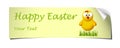 Yellow easter banner curled