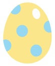 Yellow easter egg with blue dots, icon Royalty Free Stock Photo