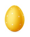 Yellow Easter egg with dots isolated on a white. Handmade painted decoration Royalty Free Stock Photo