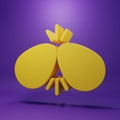 Yellow Easter eggs icon isolated on purple background. Two eggs cracking each other. Happy Easter. Minimalism concept Royalty Free Stock Photo