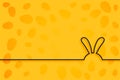 Yellow easter style background with rabbit ears
