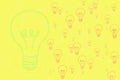 Yellow Ecologic bulb hand drawn background