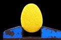 Yellow egg made of felt Royalty Free Stock Photo