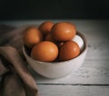 Yellow eggs in boil