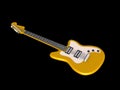 Yellow electric guitar isolated on black