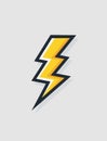 Yellow electric lightning bold symbol