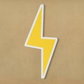 Yellow electric lightning bolt icon