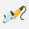 Yellow electric sander icon, isometric 3d style