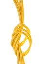 Yellow electrical cables with loop