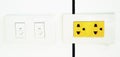 Yellow electrical outlet