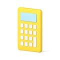 Yellow electronic counting machine device with display and white buttons 3d icon isometric vector