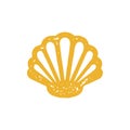 Yellow elegant closed sea shell ornamental aquatic underwater wildlife grunge texture vector