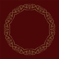 Yellow Embossed Antique Frame on Bordeaux Background