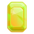 Yellow emerald icon, cartoon style