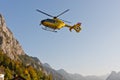 Yellow emergency helicopter