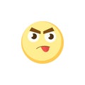 Yellow emoji icon for app game, ui or web design template. Vector emotion sign face