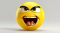 A yellow emoticon with its mouth open. Generative ai