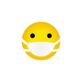 yellow emoticon medical mask Royalty Free Stock Photo
