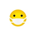 yellow emoticon medical mask Royalty Free Stock Photo