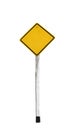 A yellow empty guidepost
