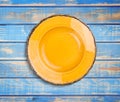 Yellow empty plate