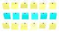 Yellow empty sticky notes on background concept