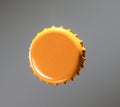 Yellow enamelled metal bottle cap for carbonated drinks