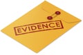 Yellow envelope with evidence word