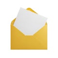 Yellow envelope with paper Royalty Free Stock Photo