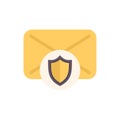 Yellow envelope providing secure email protection with shield icon Royalty Free Stock Photo