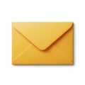 A Yellow Envelope with a Sealed Flap on a White Background paper mail Royalty Free Stock Photo
