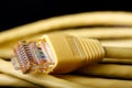 Yellow Ethernet Cable Royalty Free Stock Photo