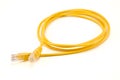Yellow ethernet cable Royalty Free Stock Photo