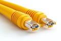 Yellow ethernet cables with clear connectors symbolizing high speed internet connectivity secure data transmission and reliable