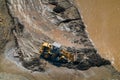 Yellow Excavator cleans up the silt in the Yangtze River